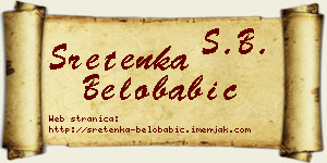 Sretenka Belobabić vizit kartica